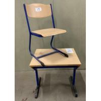 1-persoons schrijftafel afm plm 55x70x70cm + stoel blauw  zithoogte 44